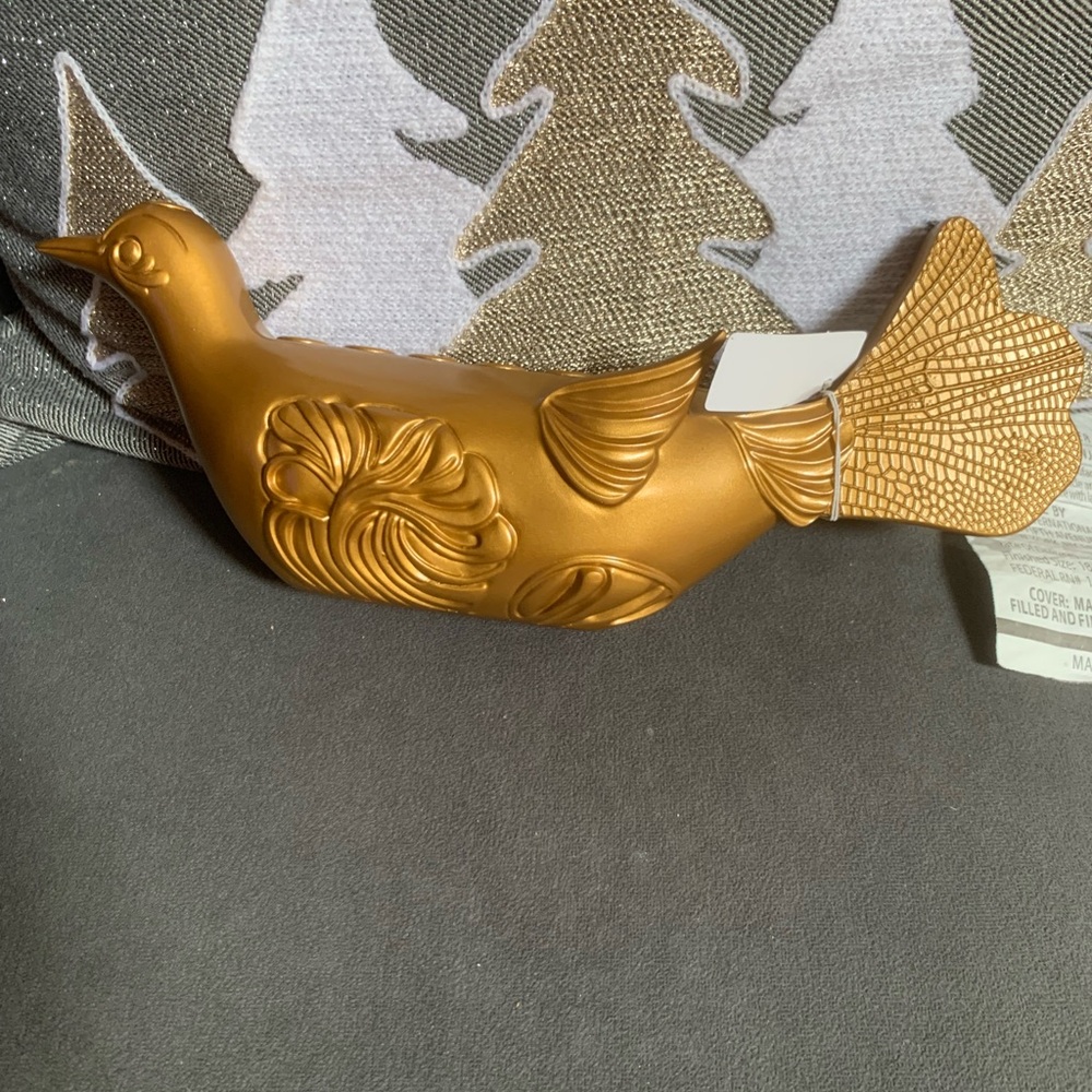 Gold Holiday Decorative Bird Figurine